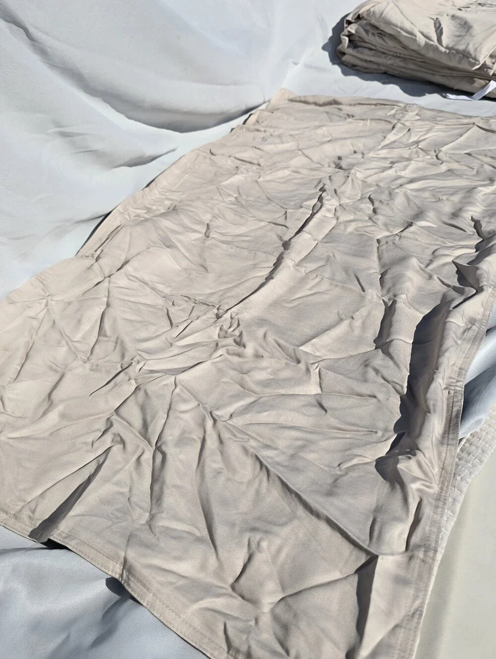 NEW Quince Organic Bamboo King / California King Duvet Set & 2 King Shams Sand
